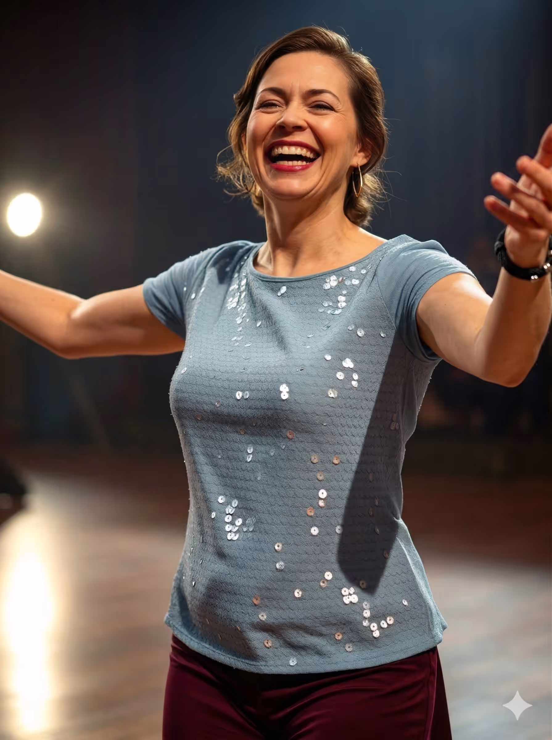 Happy woman tap dancing - beginner tap dance videos