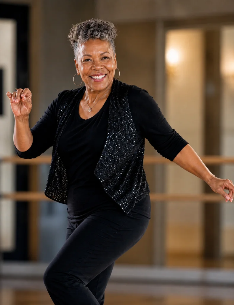 Happy woman tap dancing - intermediate tap dance videos