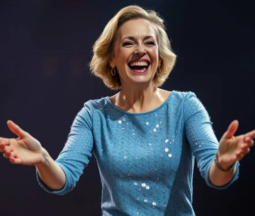 Happy woman enjoying tap dance